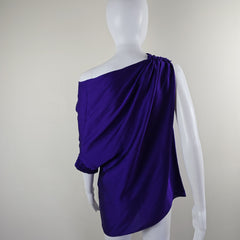 Scanlan & Theodore Violet Purple Silk Draped Top - Size: AU 8