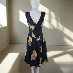 Trelise Cooper Cupids Bow Rosary Navy and Gold Dress - Size: AU 10