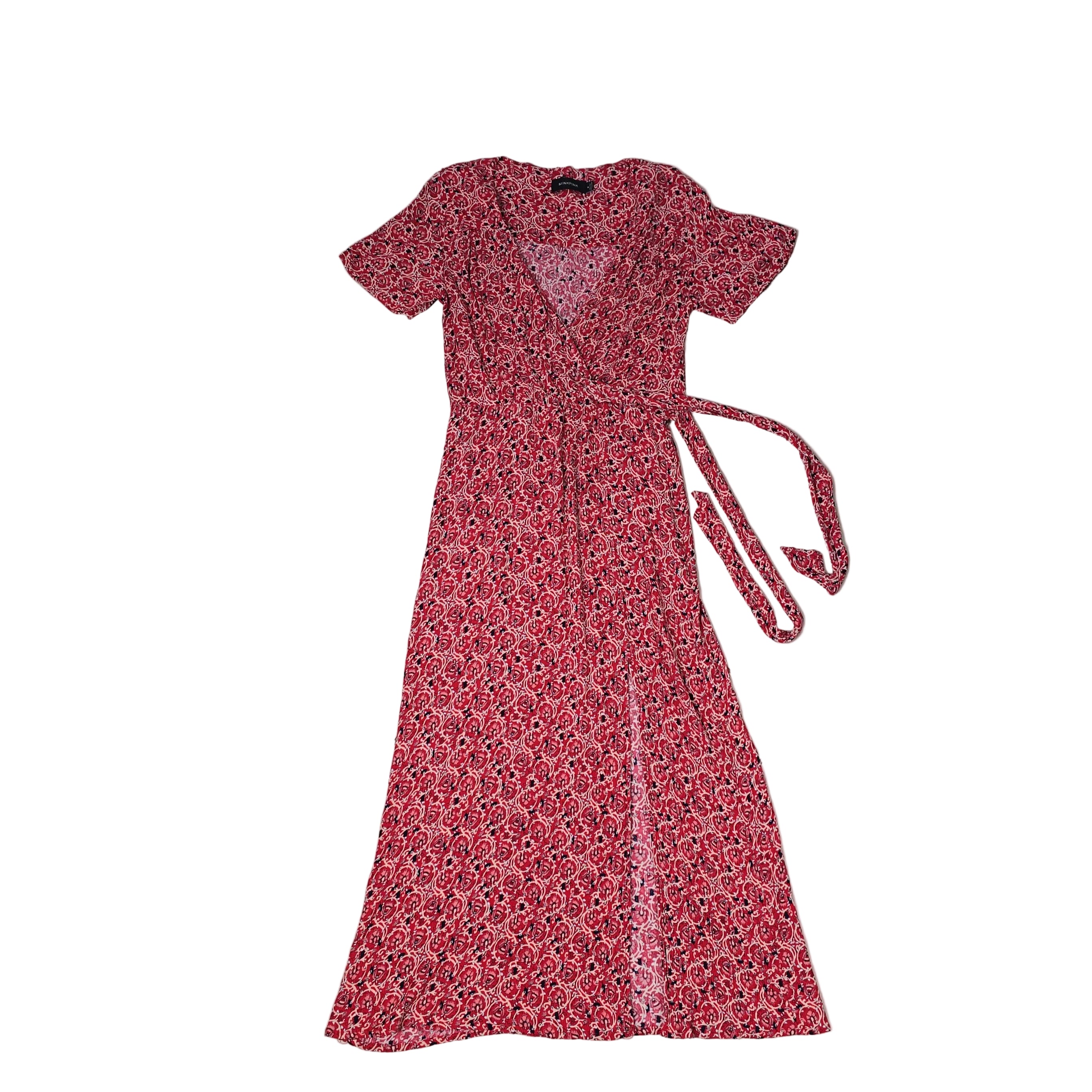 Red floral dress on a light background