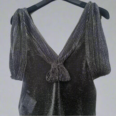 Christian Dior Silver Evening Top - Size: FR 38 (AU 10)