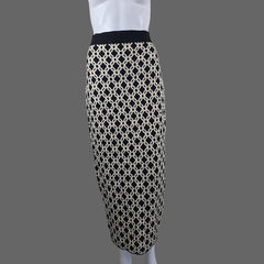 Black and white patterned skirt on a white background