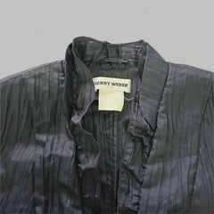 Gerry Weber Navy Lightweight Ruffle Jacket - Size: AU 12